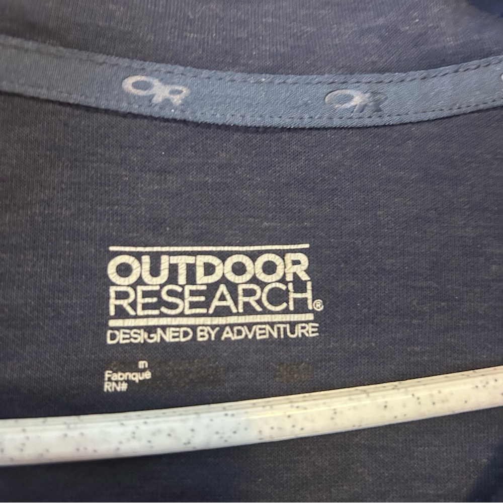 Outdoor Research Men’s Quarter 1/4 Zip‎ Large Long Sleeve Base Layer Navy Logo - Picture 3 of 7